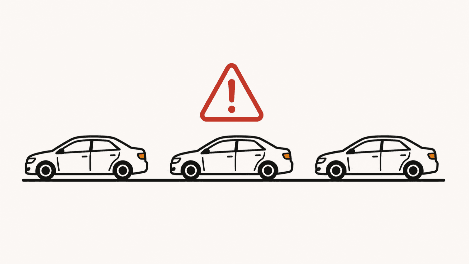 Illustration of vehicles with a safety recall warning
