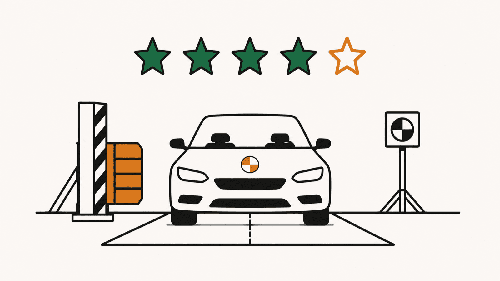 Illustration of a vehicle crash-test star rating